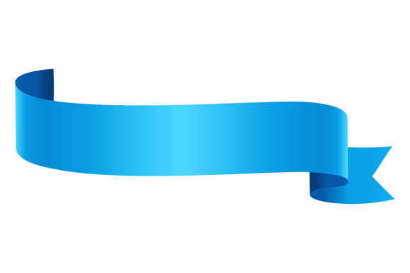 Blue Silk Ribbon Banner. Decorative Sati