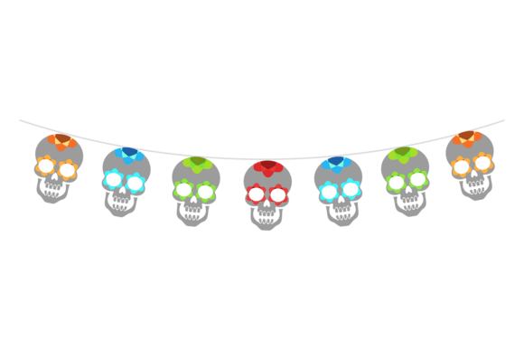 Color Skull Garland. Decorative Party H