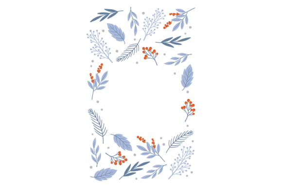 Decorative Botany Border. Floral Herb Ro