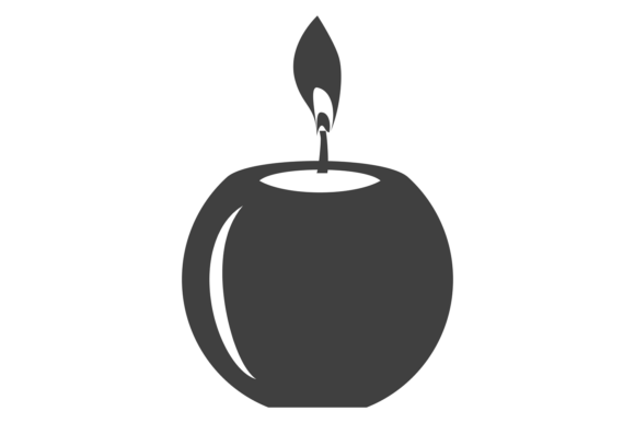 Decorative Candle with Burning Light. Fl Graphics