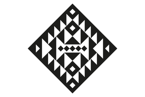 Decorative Geometric Black Tattoo in Azt: Graphics and Illustrations for Crafters