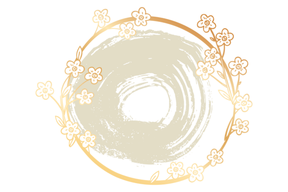 Decorative Golden Circle with Floral Orn