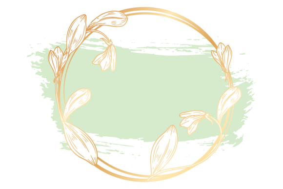 Decorative Golden Floral Round Frame for