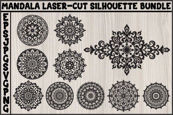 Decorative Mandala Silhouettes: Graphics for Elegant Branding