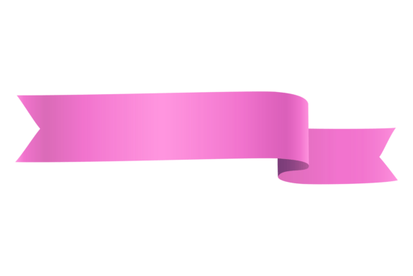 Decorative Pink Ribbon. Satin Banner Tag