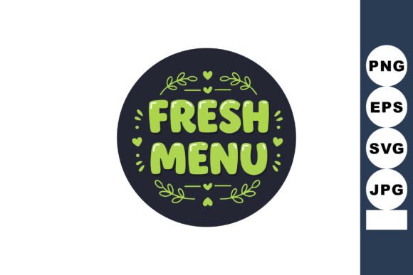 Fresh Menu Text Design with Decorative L Graphics
