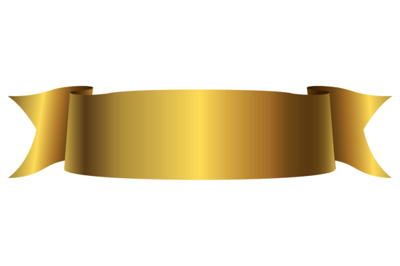 Golden Ribbon Element. Empty Decorative