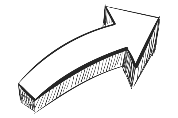 Hand Drawn 3d Arrow: Graphics & Illustrations for Branding