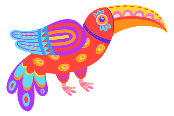Mexican Bird in Decorative Boho Style. E Graphics and Illustrations