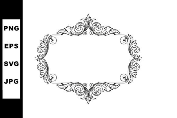 Ornate Vintage Decorative Frame Border W: Graphics & Illustrations for Elegant Branding