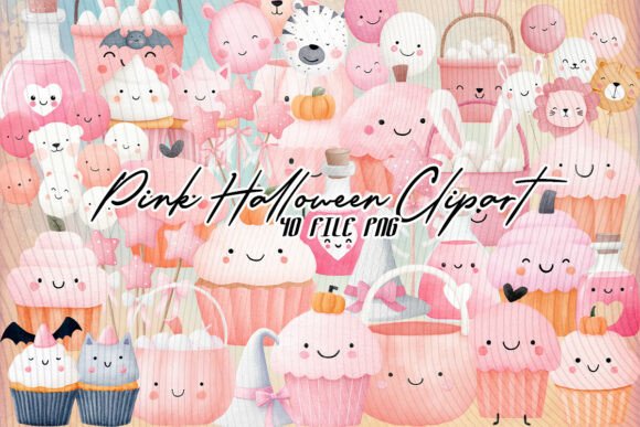 Pink Cute Halloween Decorative Clipart