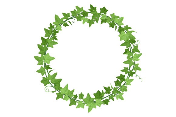 Round Vine Frame. Decorative Green Liana Graphics
