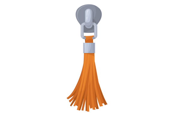 Zip Puller with Decorative Tassel. Carto